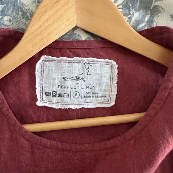 Not Perfect Linen - Marsala Sleeveless Dress - S - Picture 4 of 4